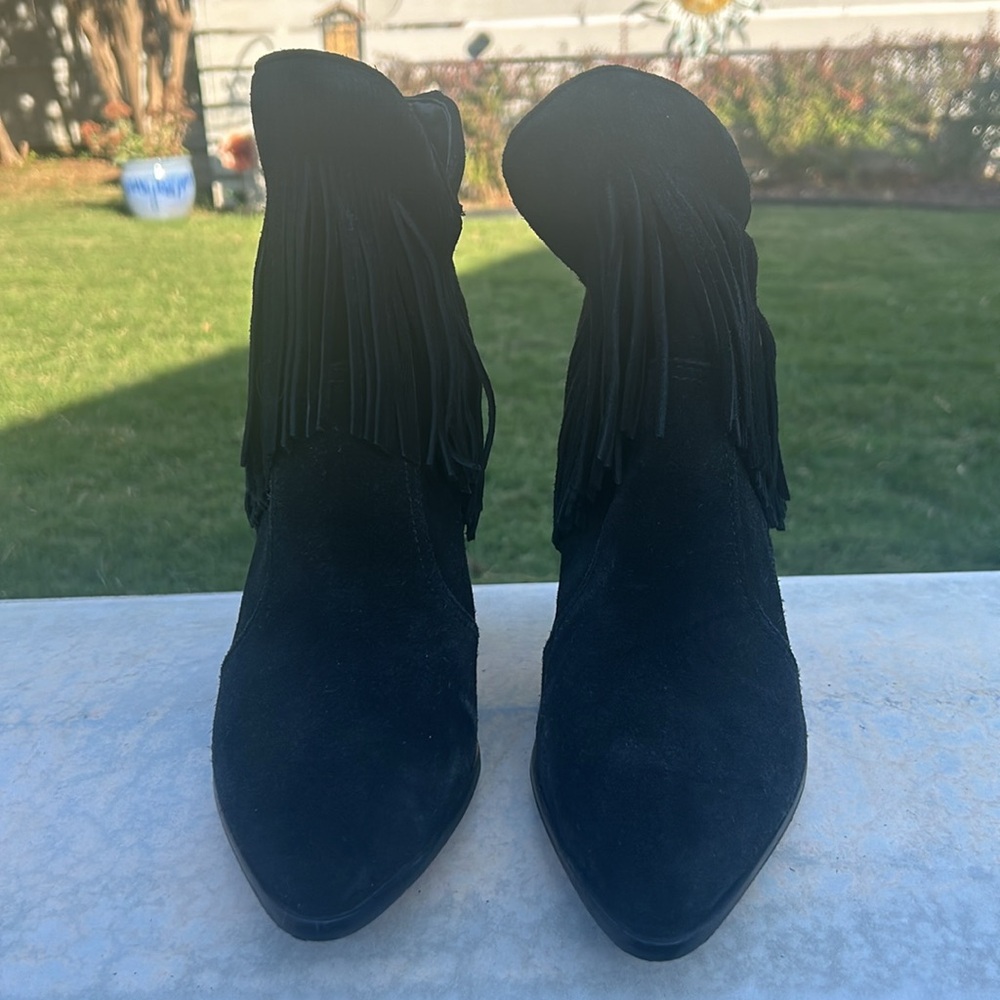 Black fringe ankle boots - Picture 5 of 8